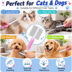 User demonstrating one-click cleaning button on Pet Believe brush