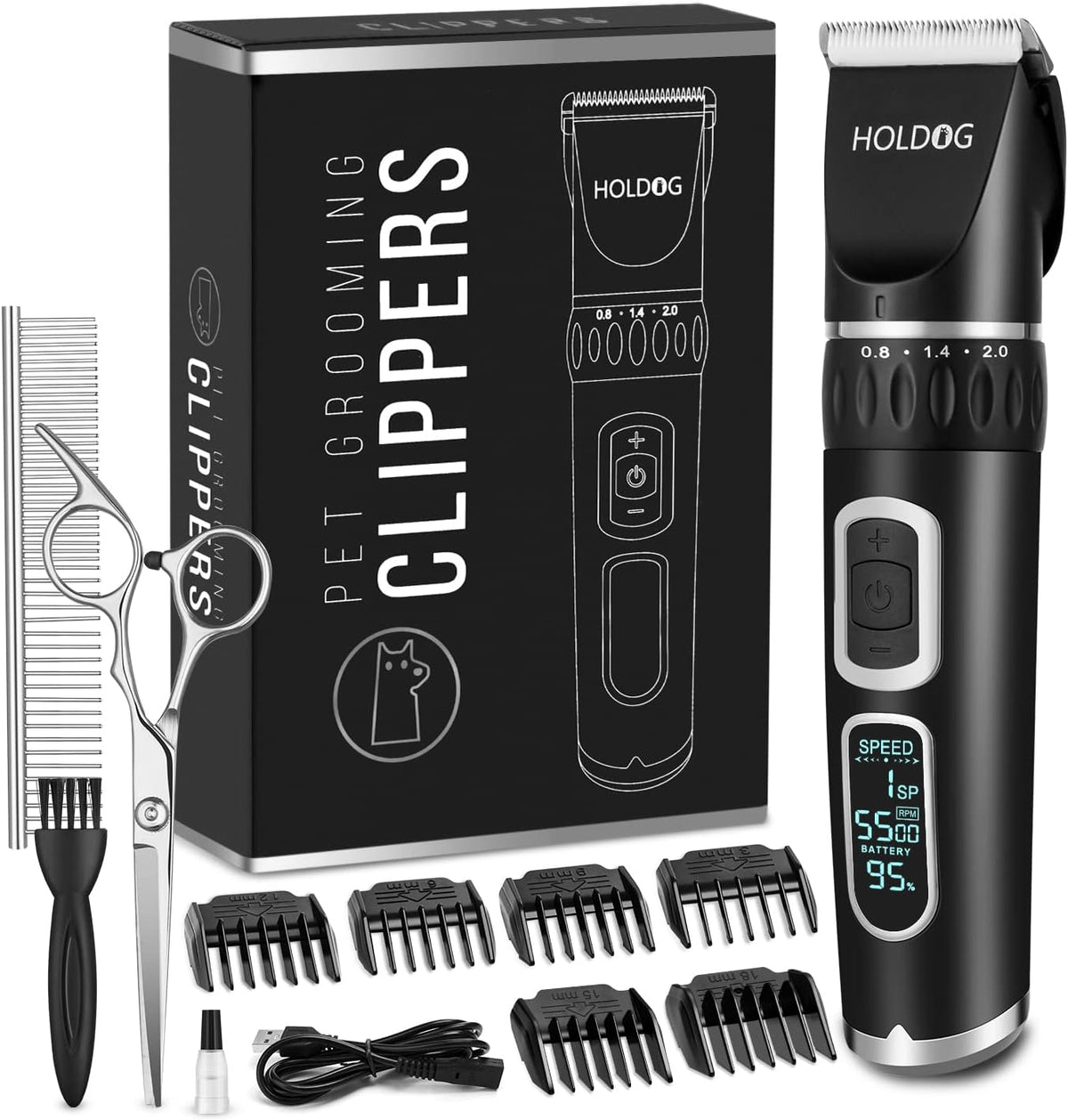 HOLDOG professional dog clippers ergonomic handle design close up
