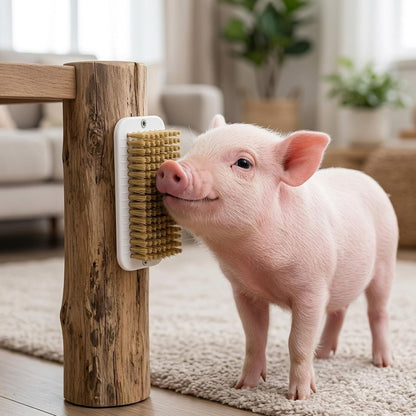 Close up of the durable pet massage brush handles and bristles.