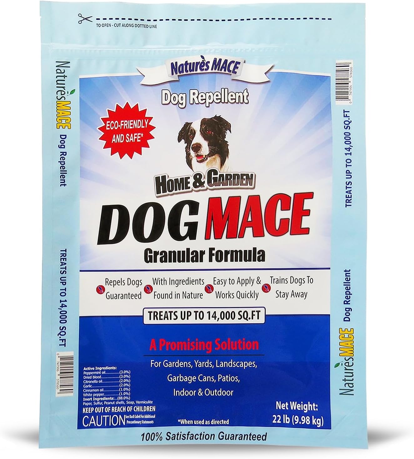 Natures Mace branding on granular dog repellent container