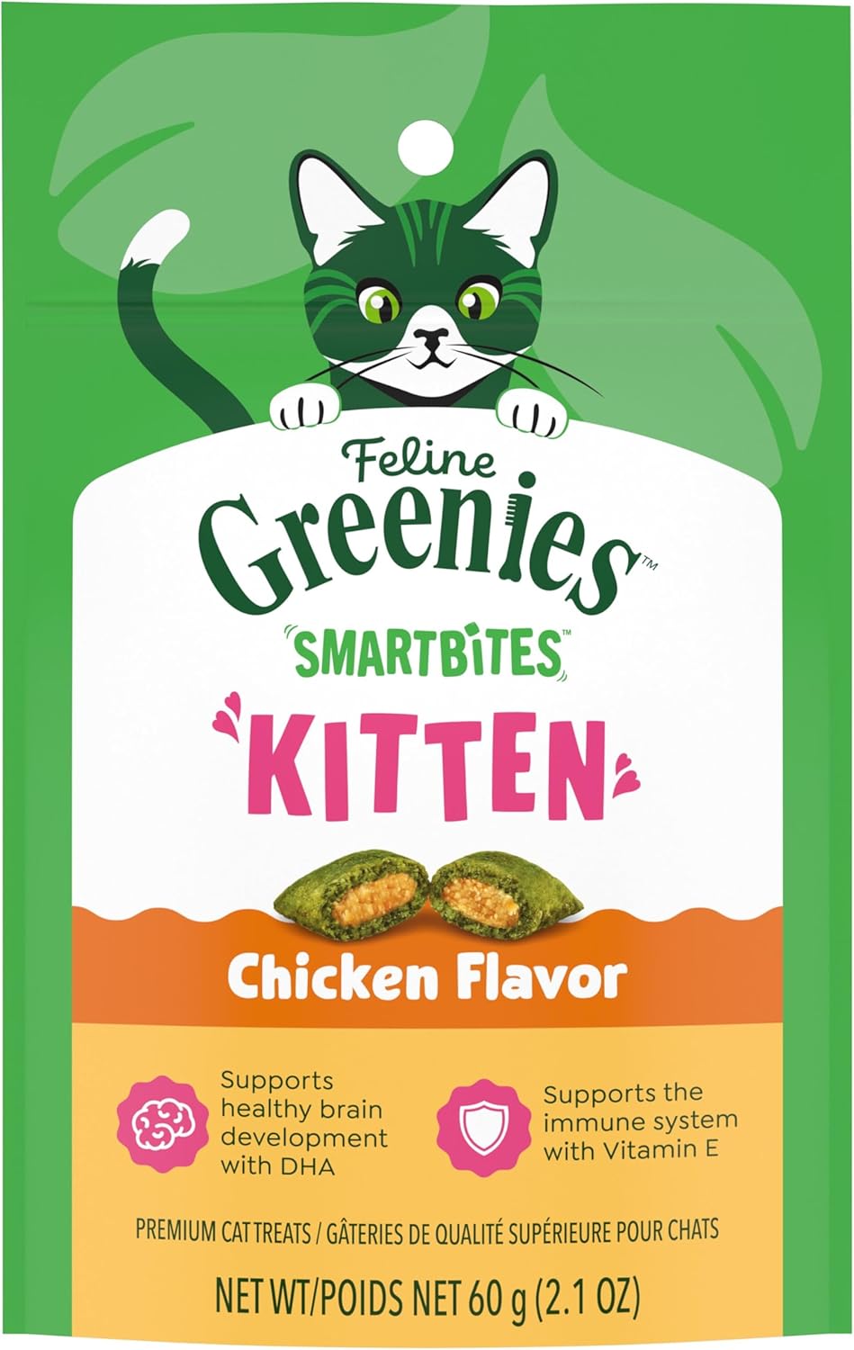 Greenies Feline Smartbites Healthy Kitten Treats for Indoor Kittens, Crunchy and Soft Natural Cat Treats, Chicken Flavor, 16 oz. Tub - Image 11