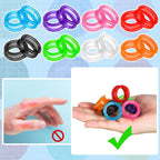 Ergonomic pet grooming shear accessories demonstrating anti slip thumb loop sizing
