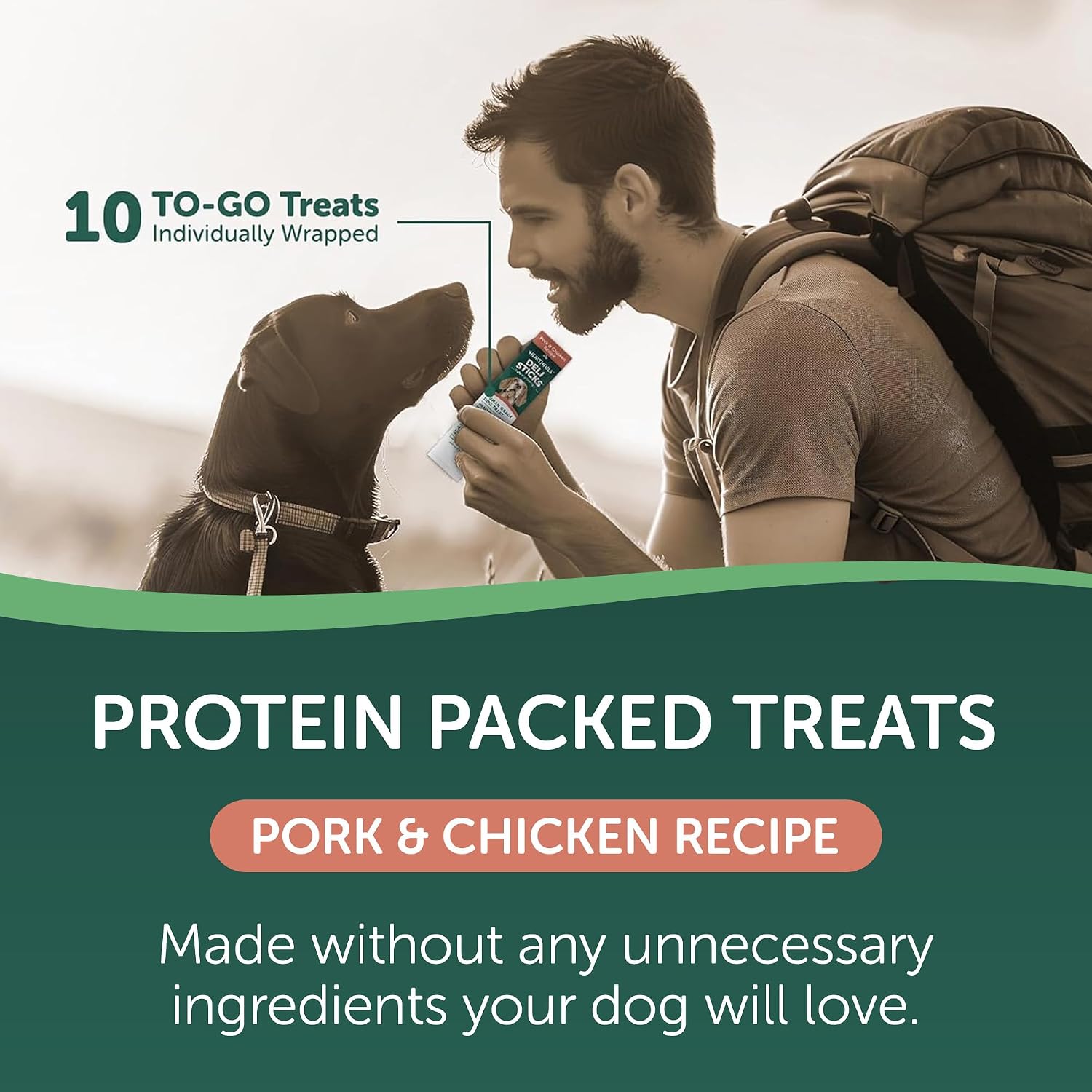Soft and chewy texture of Healthfuls dog treat sticks