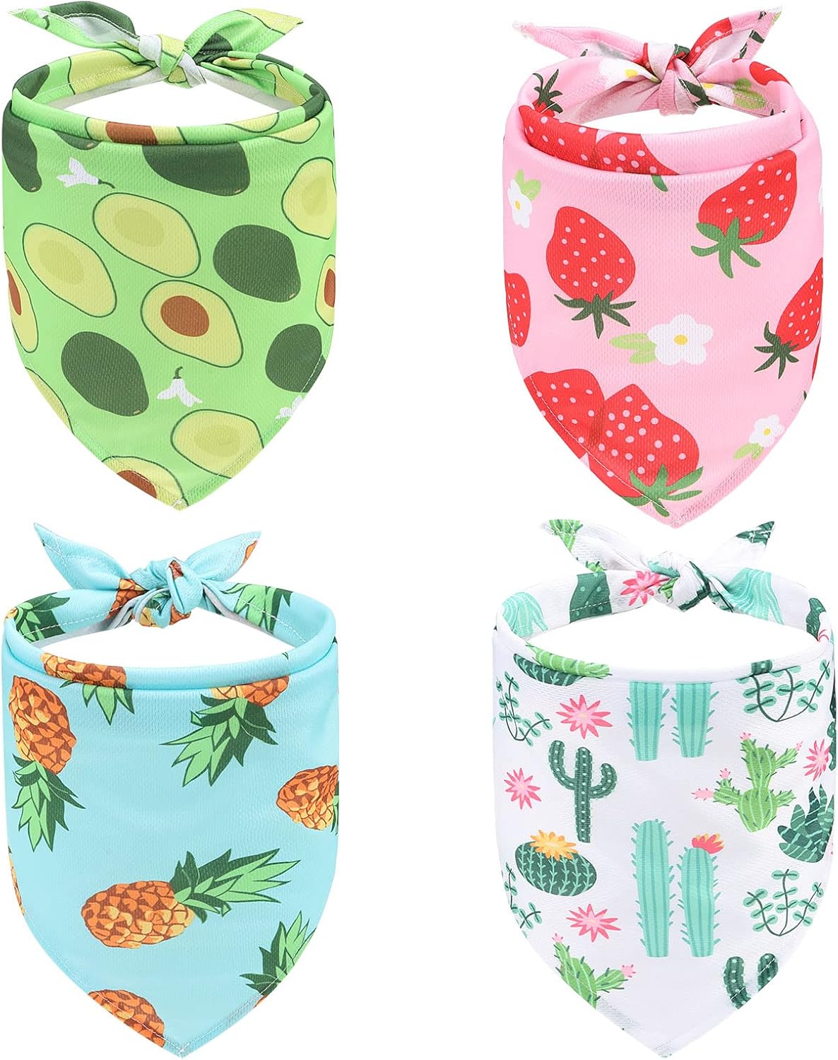 EXPAWLORER Dog Cooling Bandana Set - 4 Pack Hawaiian Dog Bandanas, Pet Summer Essentials Chill Cool Out Triangle Scarf Handkerchief Bib with Cute Fruits Pattern for Small Medium Large Dogs, Large - Image 14