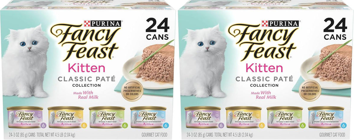 Purina Fancy Feast Tender Ocean Whitefish, Turkey, Chicken and Salmon Feasts Wet Kitten Food Variety Pack - (Pack of 24) 3 oz. Boxes - Image 12