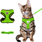 shudyear Summer cat Chest Harness and Leash, Anti-Escape Adjustable Soft mesh cat Leash and Chest Harness Set for All Types of Cats cat Vests (Size S,Black) - Image 13