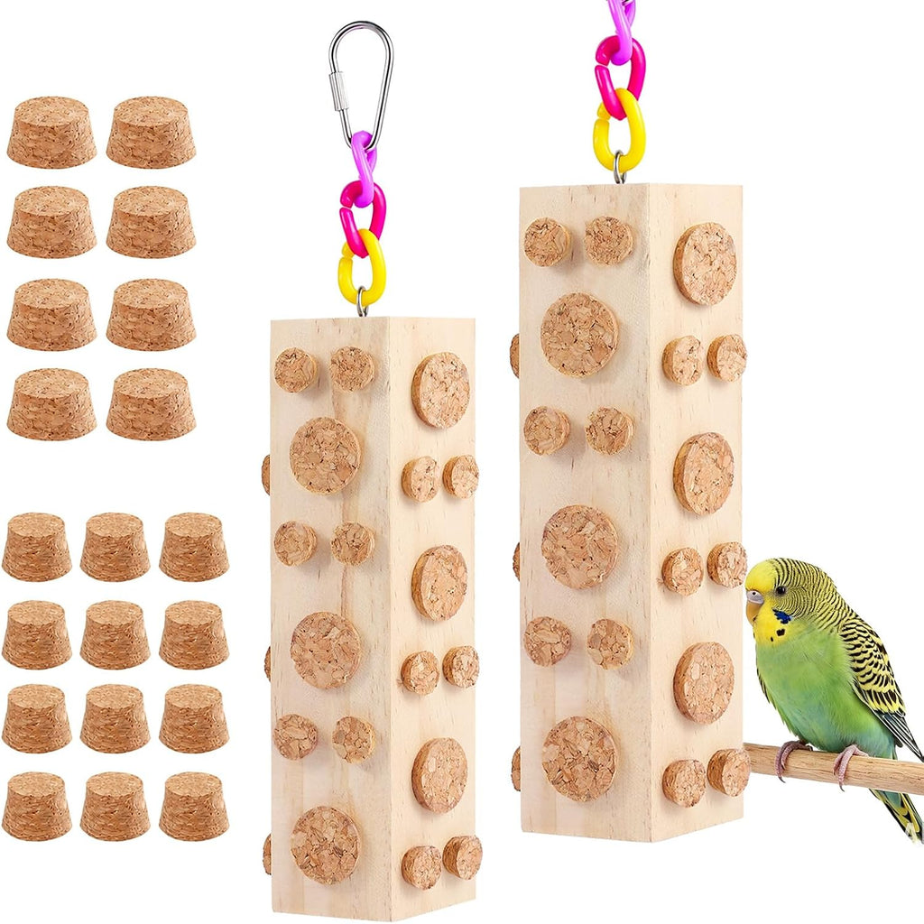 Uyoupet bird foraging toy front view hanging wood design