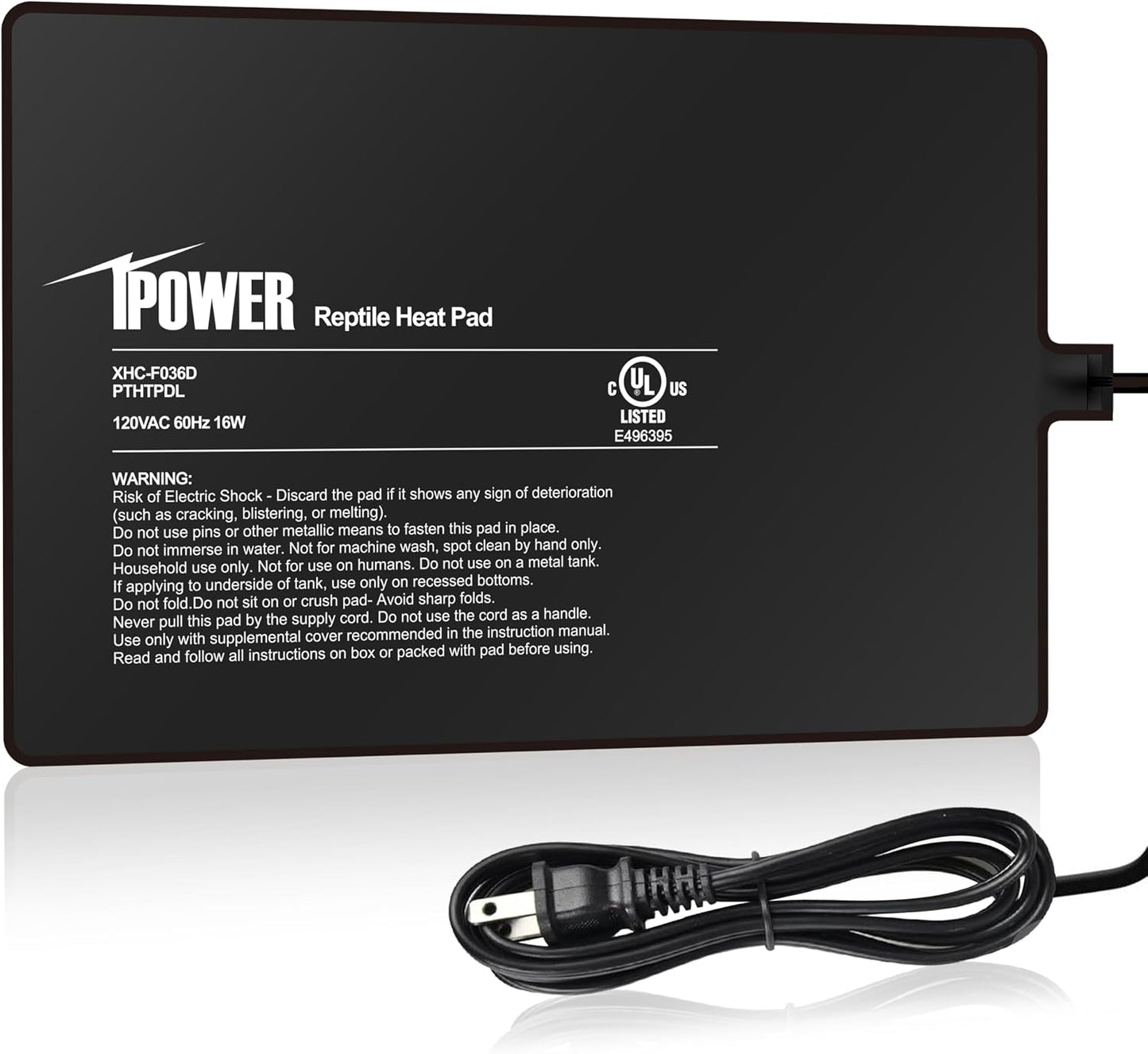 IPower 8x12 inch reptile heat pad front view