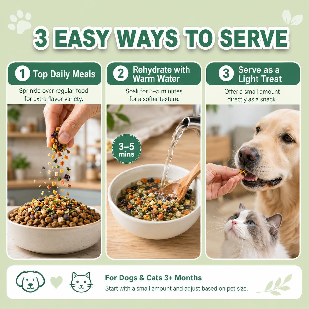 All natural ingredients food topper jar for dogs and cats