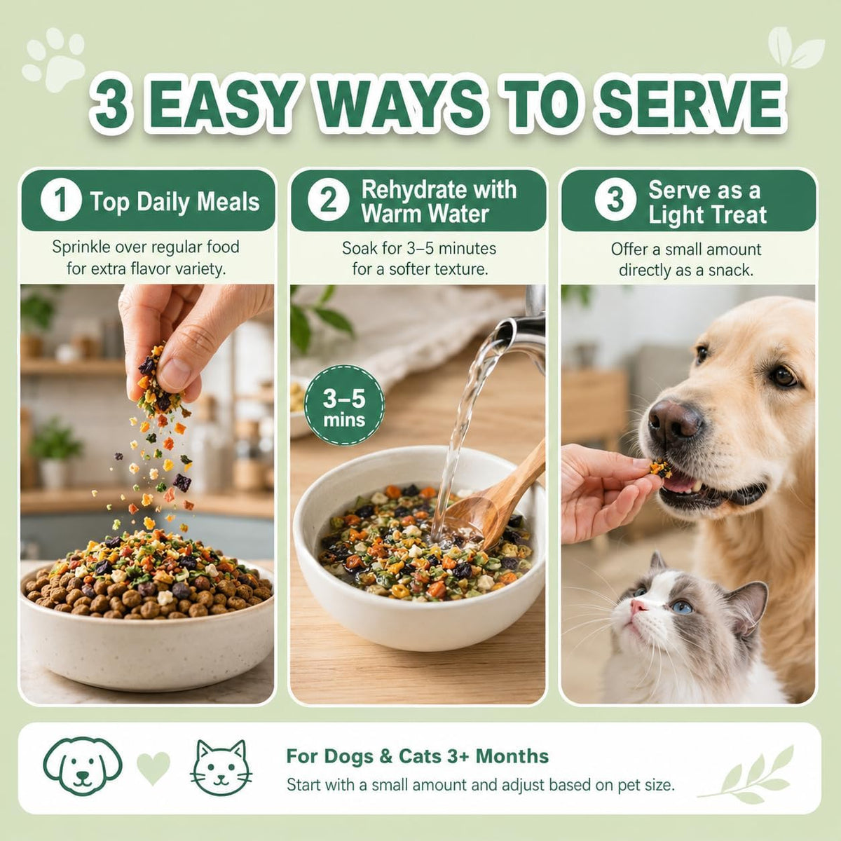 All natural ingredients food topper jar for dogs and cats