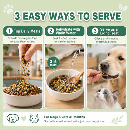 All natural ingredients food topper jar for dogs and cats