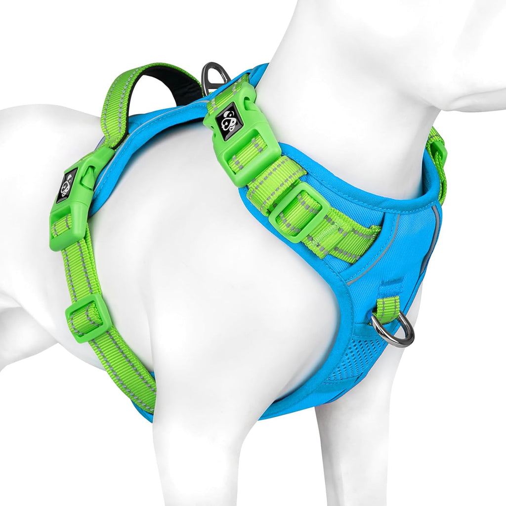 PHOEPET 2019 Upgraded No Pull Dog Harness, Reflective Adjustable Vest, with a Training Handle + 2 Metal Leash Hooks+ 3 Snap Buckles +4 Slide Buckles(L, Pink) - Image 10