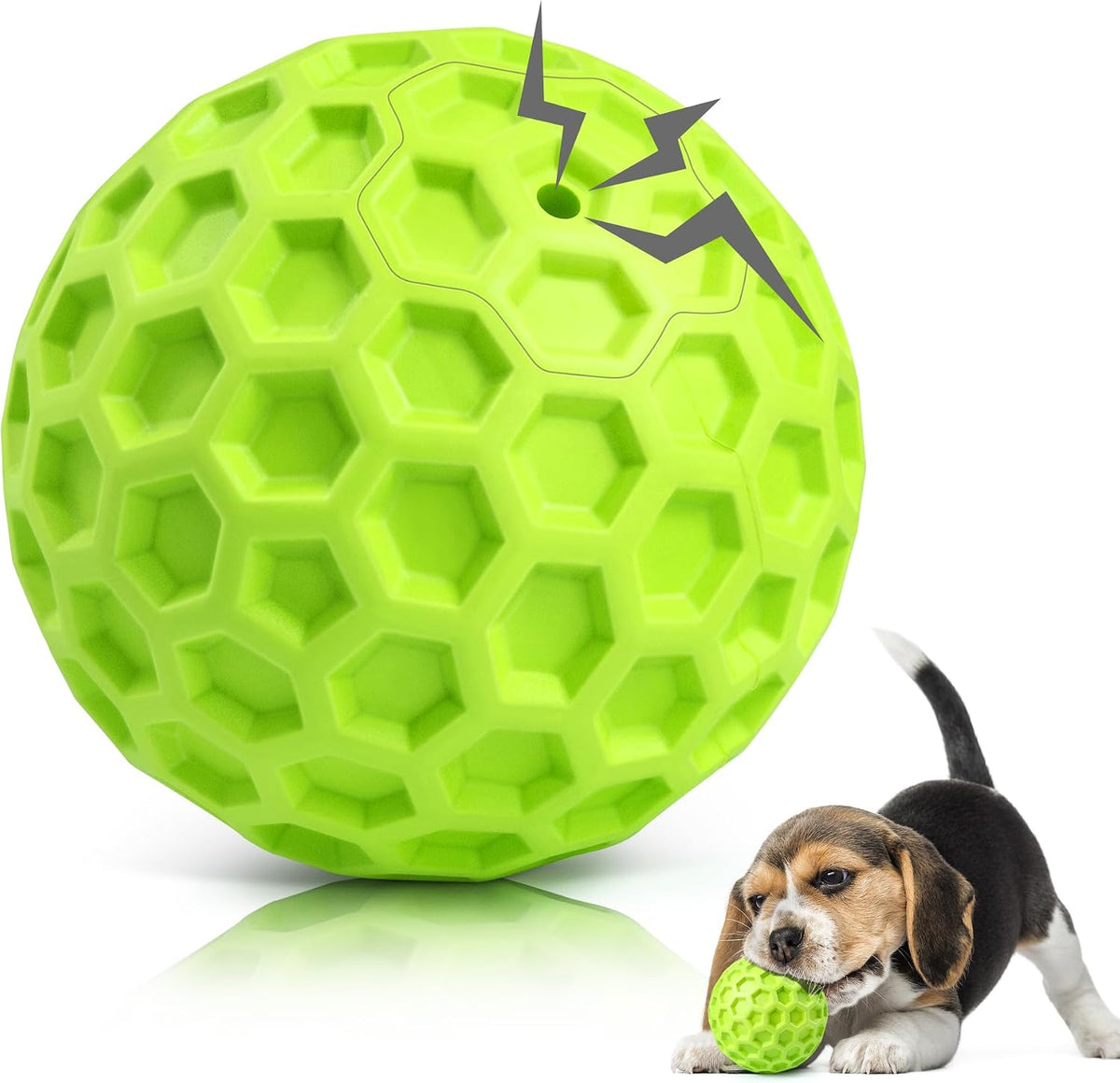 DISSKNIC Indestructible Squeaky Dog Ball, Relieves Anxiety, Cleans Teeth, Interactive Chew Toy for Aggressive Chewers, Dog Toy for Large Breeds, Outdoor Waterproof - Image 14