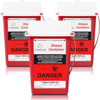 CareLiving red sharps container for home use and needle disposal pack of three