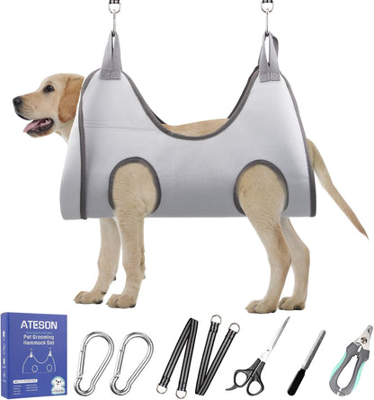 ATESON Pet Grooming Hammock with Nail Clippers/Nail Trimmers/Grooming Scissors, Dog Grooming Harness for Nail Trimming, Pet Grooming Sling Helper - Image 14