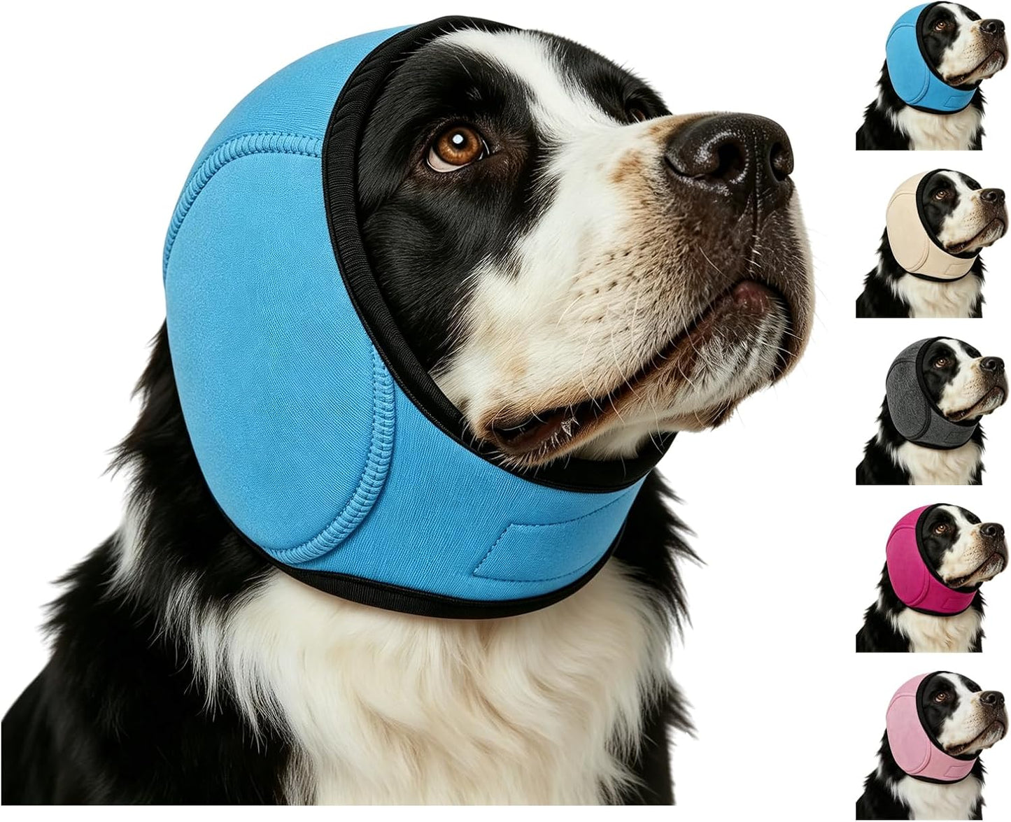 Zenpup Noise Cancelling Ear Wrap, Dog No Shake Ear Muffs Noise Protection Firework Thunder Vacuum, Comfortable Quiet Dogs Calming Hoodie, Adjustable for Grooming Bathing & Swimming (Black, Medium) - Image 9