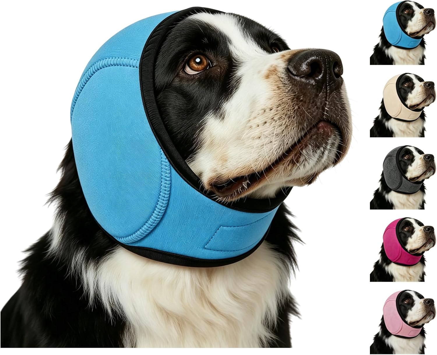 Zenpup Noise Cancelling Ear Wrap, Dog No Shake Ear Muffs Noise Protection Firework Thunder Vacuum, Comfortable Quiet Dogs Calming Hoodie, Adjustable for Grooming Bathing & Swimming (Black, Medium) - Image 9