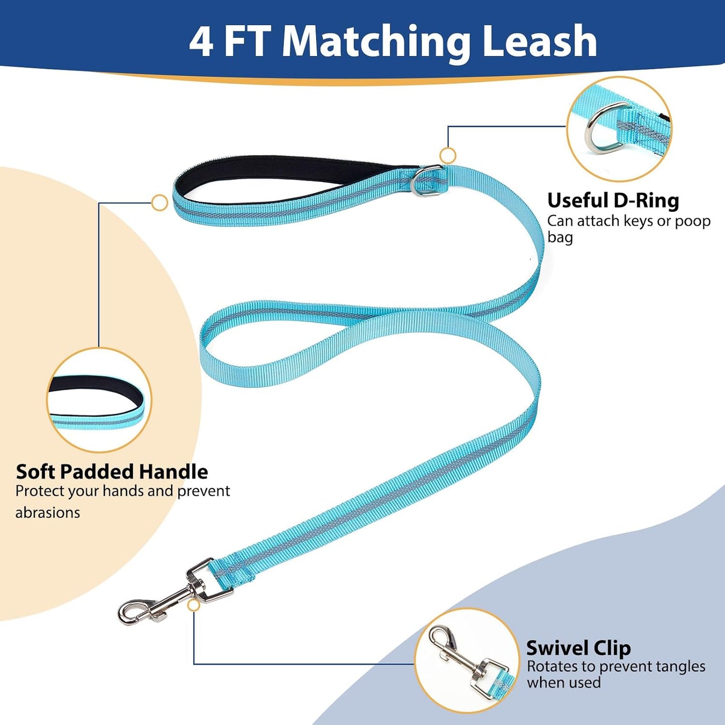 Adjustable muzzle leash for heavy pulling dogs side profile