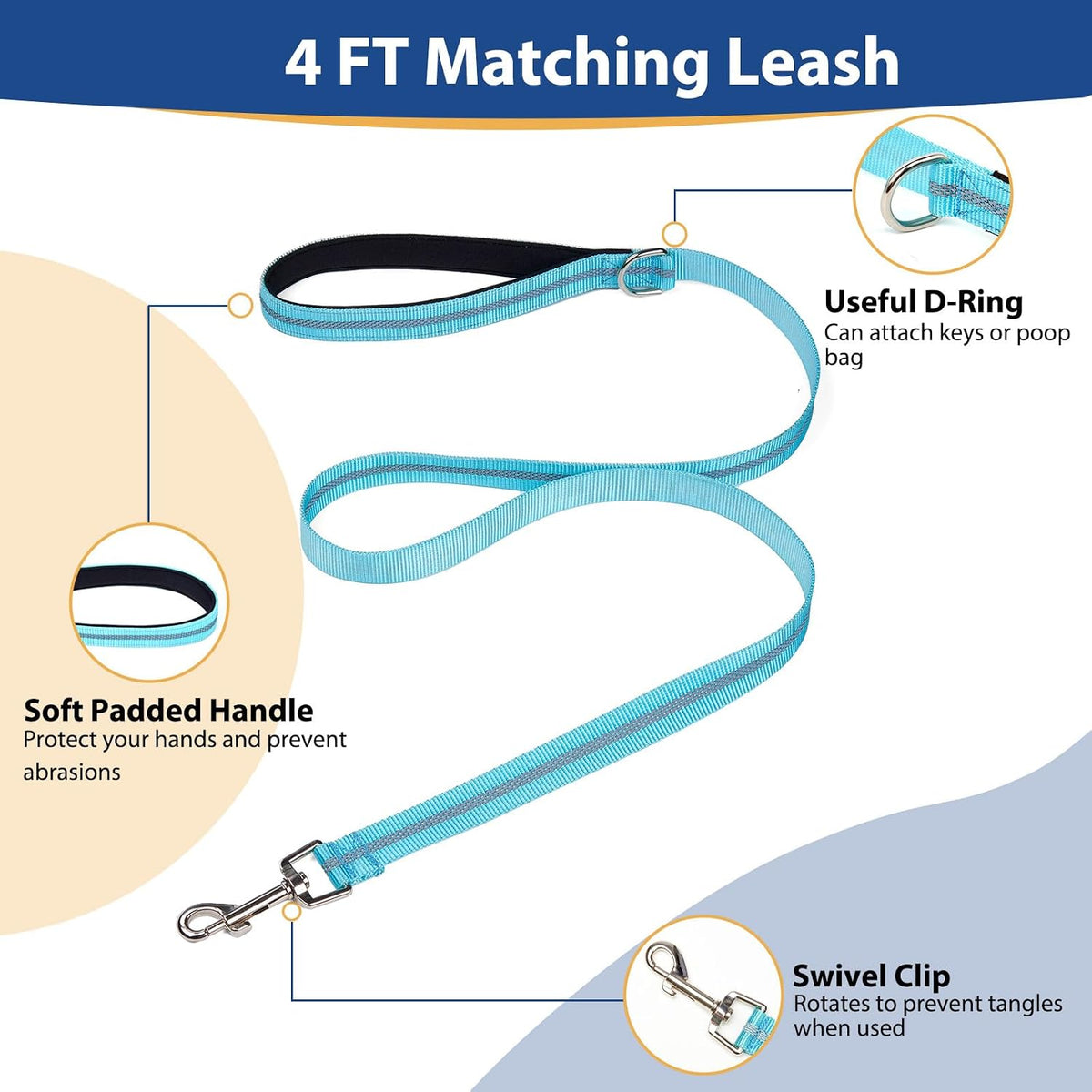 Adjustable muzzle leash for heavy pulling dogs side profile