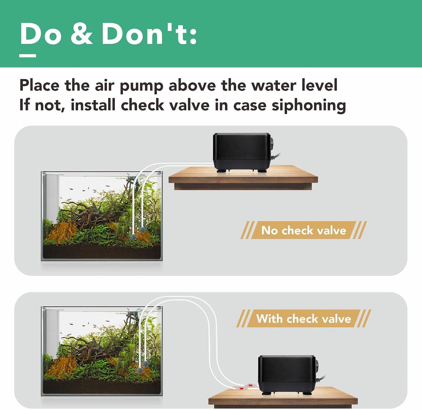 hygger 5W/10W Ultra Quiet Aquarium Air Pump, Adjustable Oxygen Aerator with Dual Outlets - 160 GPH/250 GPH for Fish Tanks up to 150 Gallons/600 Gallons - Image 4