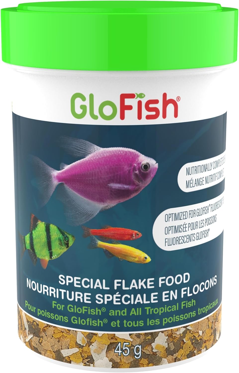 GloFish Special Flake Dry Fish Food 1.59 Ounce container front view