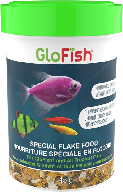 GloFish Special Flake Dry Fish Food 1.59 Ounce container front view