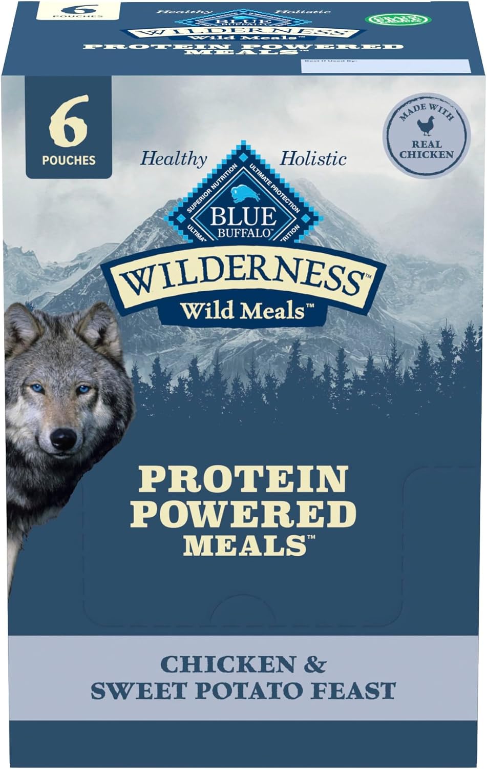 Blue Buffalo Wilderness Protein Powered Meals, Chicken and Beef, High-Protein Grain Free Adult Wet Dog Food, 9 oz. Pouches, 6 Count Variety Pack - Image 10