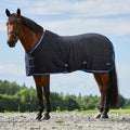 Horze Glasgow stable horse blanket dark blue front view showing secure T-buckle fasteners