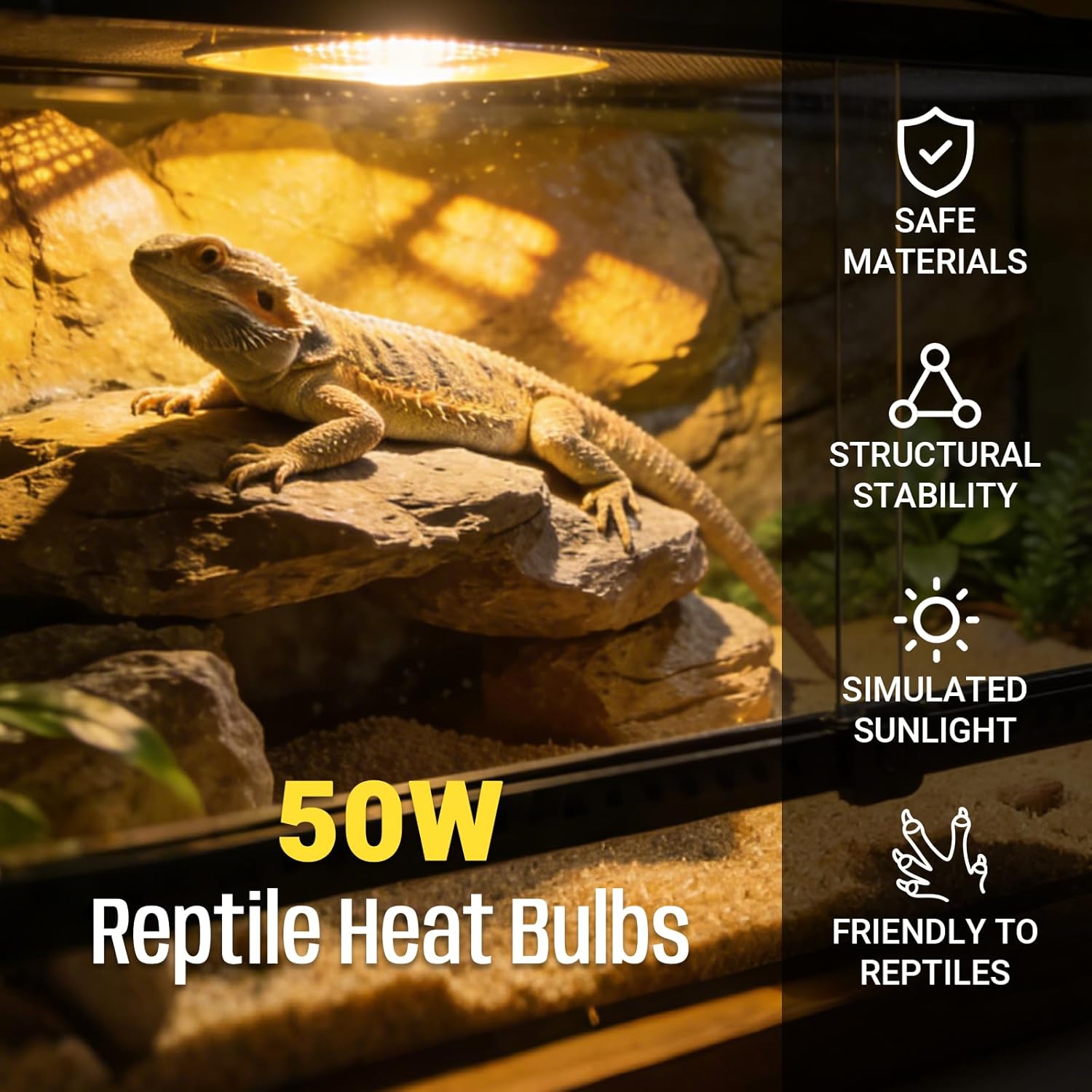 CalPalmy four pack terrarium basking lamps close up