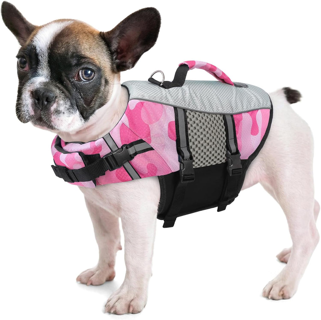 Queenmore Dog Life Jacket Swimming Vest Small Medium Dogs Neoprene Water Boating Life Preserver Lightweight Reflective Cat Puppy Kayaking Lifesaver for French Bulldog,Yorkie Terrier,Bichon(Pink,S) - Image 15