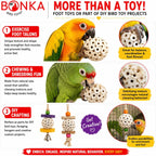 Natural botanical chew toys for cockatiels and conures