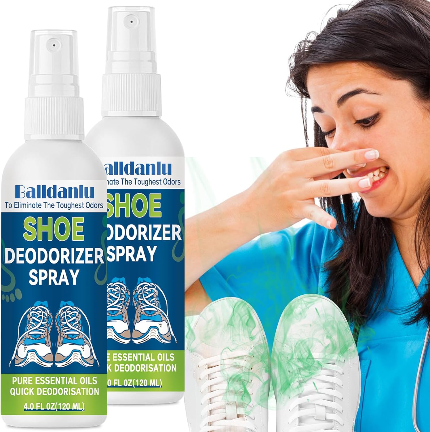 ArmourMe Natural Shoe Deodorizer Spray front view two pack bottle set