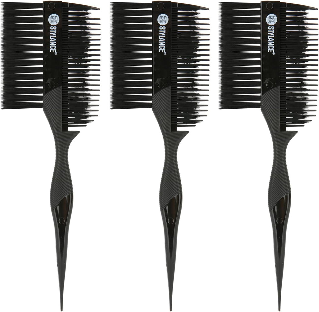 Stylance 3 piece hair dye brush and comb set front view