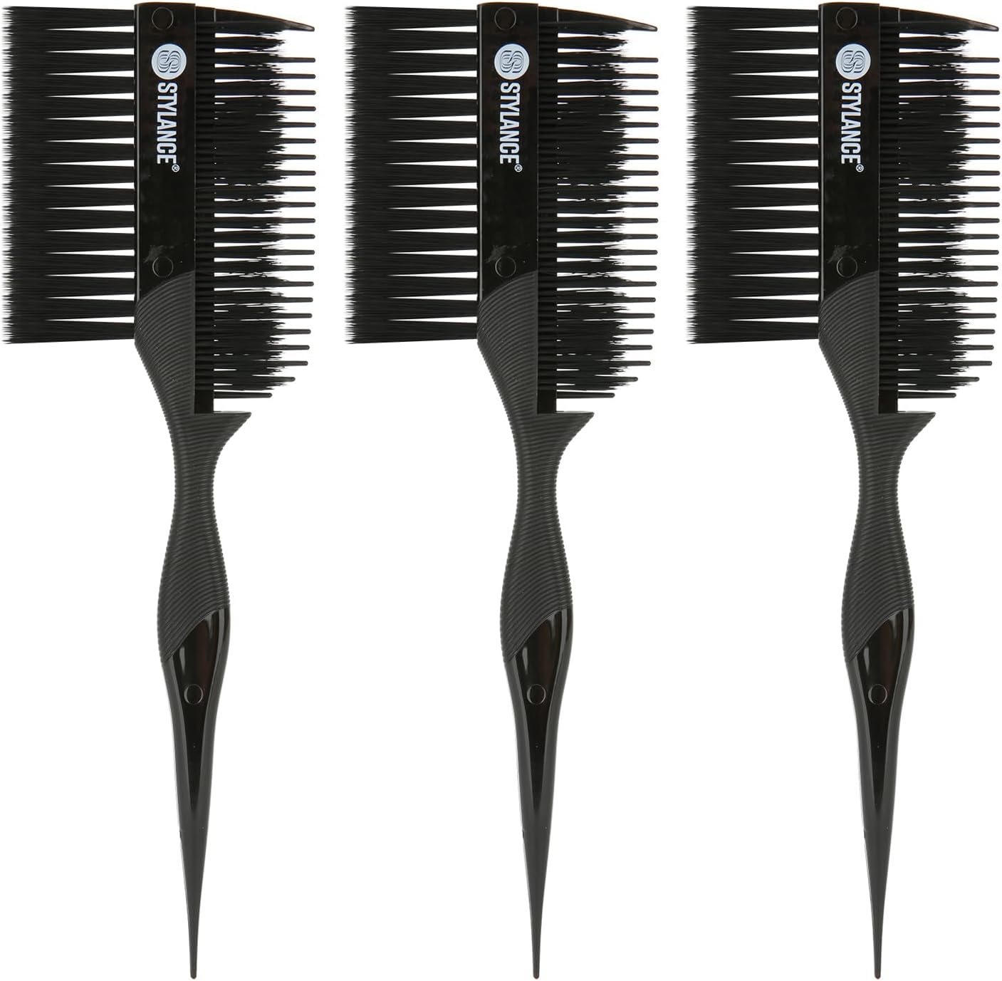 Stylance 3 piece hair dye brush and comb set front view