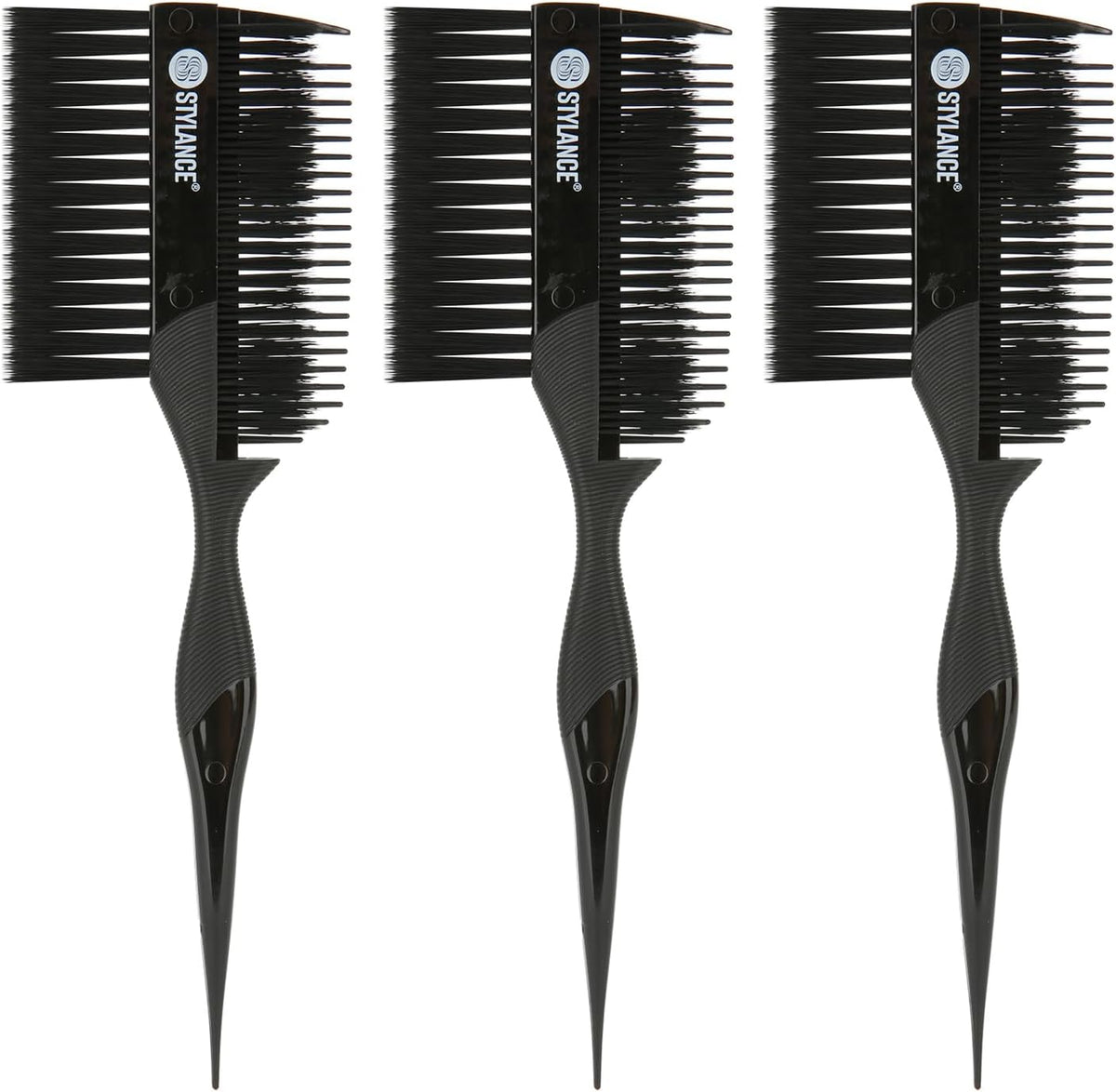 Stylance 3 piece hair dye brush and comb set front view