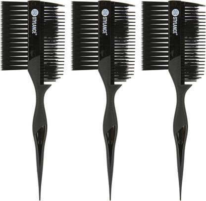 Stylance 3 piece hair dye brush and comb set front view