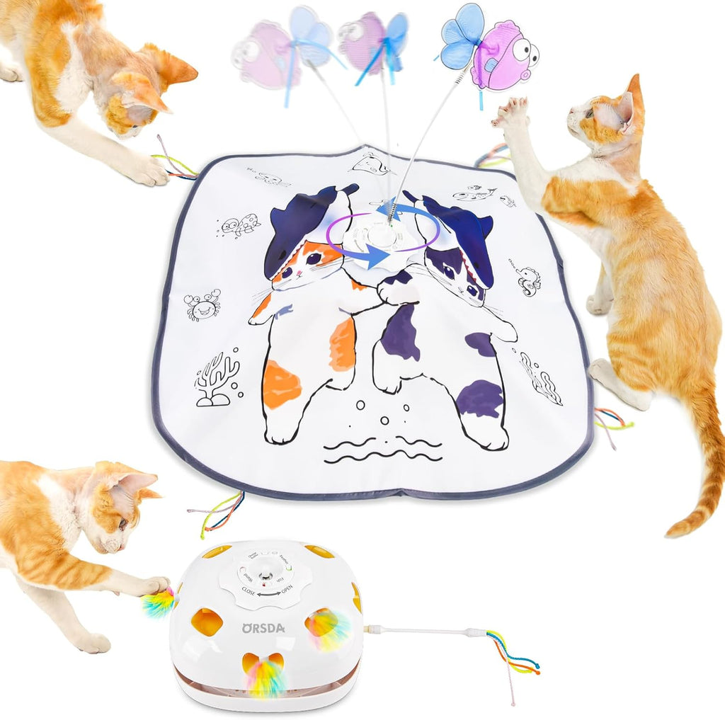 ORSDA 4 in 1 Interactive Cat Toys - Automatic Cat Toys for Indoor Cats & Kittens, 8 Holes Mice Whack-A-Mole, Hide and Seek Smart Motion with 5PCS DIY Replacement Refills - Image 14