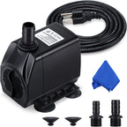 CWKJ fountain pump front view showing motor housing and suction cups