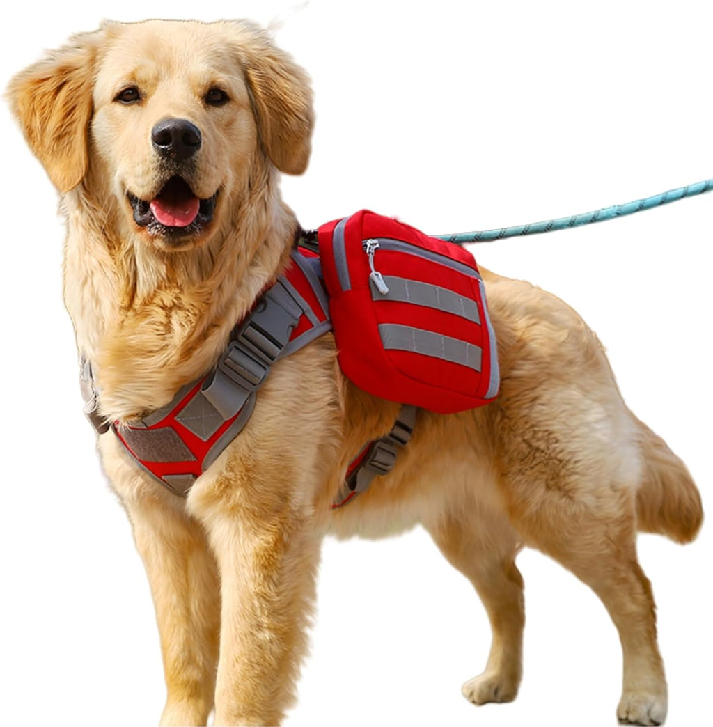 x Jumahe Dog Hiking Backpack for Large/Giant Dogs - 2 Spacious Side Bags, Breathable Waterproof Fabric, Fits Chest 30"-40" (85-120 lbs), 5 Adjustable Buckles, Outdoor Travel Vest,Camo - Image 10