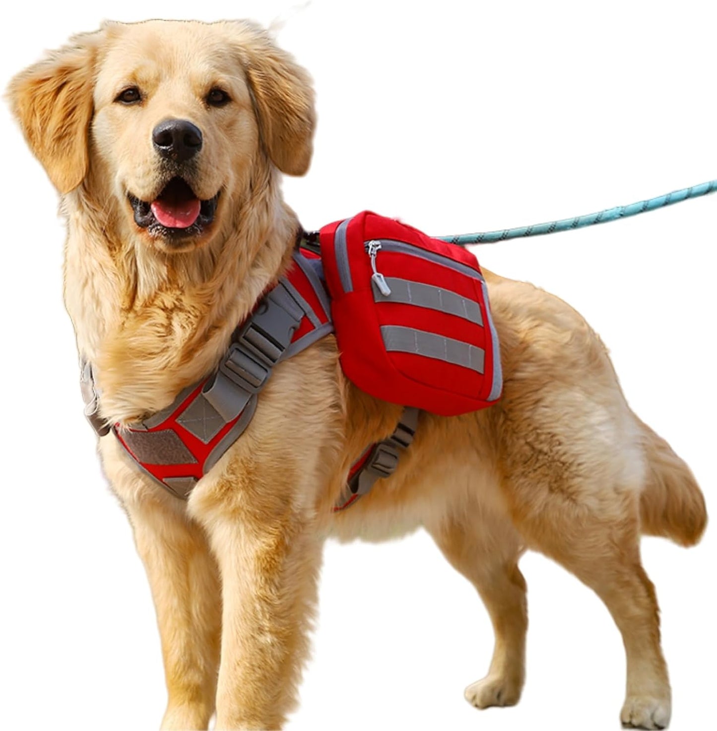 x Jumahe Dog Hiking Backpack for Large/Giant Dogs - 2 Spacious Side Bags, Breathable Waterproof Fabric, Fits Chest 30"-40" (85-120 lbs), 5 Adjustable Buckles, Outdoor Travel Vest,Camo - Image 10