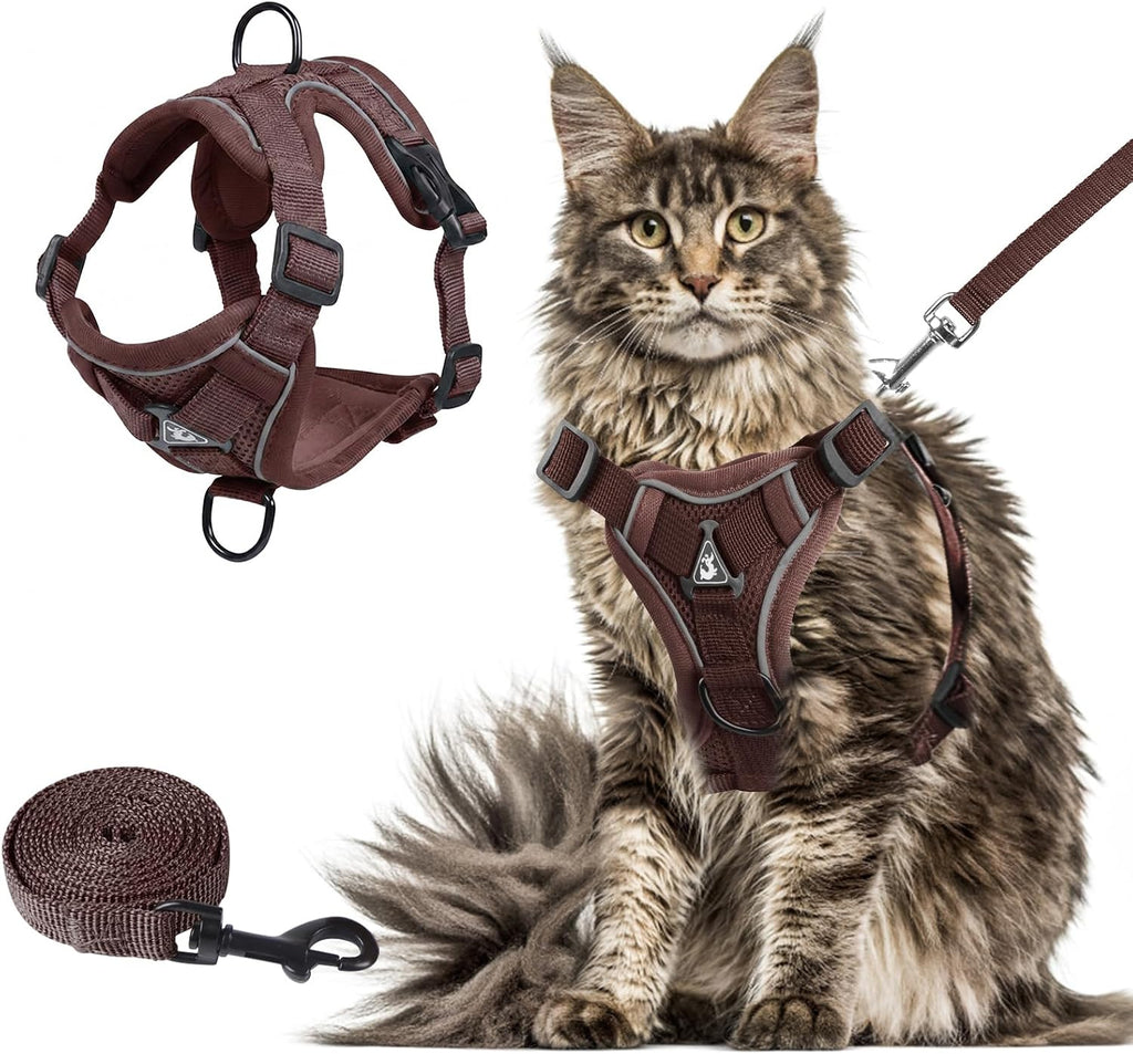 Wanheart cat Chest Harness and Leash, Anti-Escape Adjustable Soft mesh cat Leash and Chest Harness Set for All Types of Cats cat Vests (Grey, 11.02-16.5lb) - Image 9