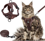 Wanheart cat Chest Harness and Leash, Anti-Escape Adjustable Soft mesh cat Leash and Chest Harness Set for All Types of Cats cat Vests (Grey, 11.02-16.5lb) - Image 9