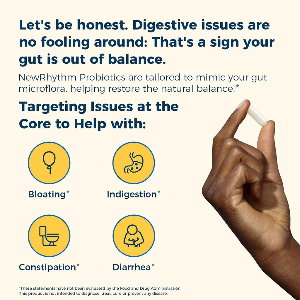 NewRhythm Probiotics targeted release technology diagram
