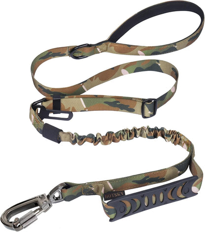 Hotsky Tactical Dog Leash Heavy Duty for Medium Large Dogs that Pull,4-6Ft Strong Bungee Shock Absorbing No Pull Dog Leash with Padded Double Handle and Car Seatbelt,Purple Camo - Image 12