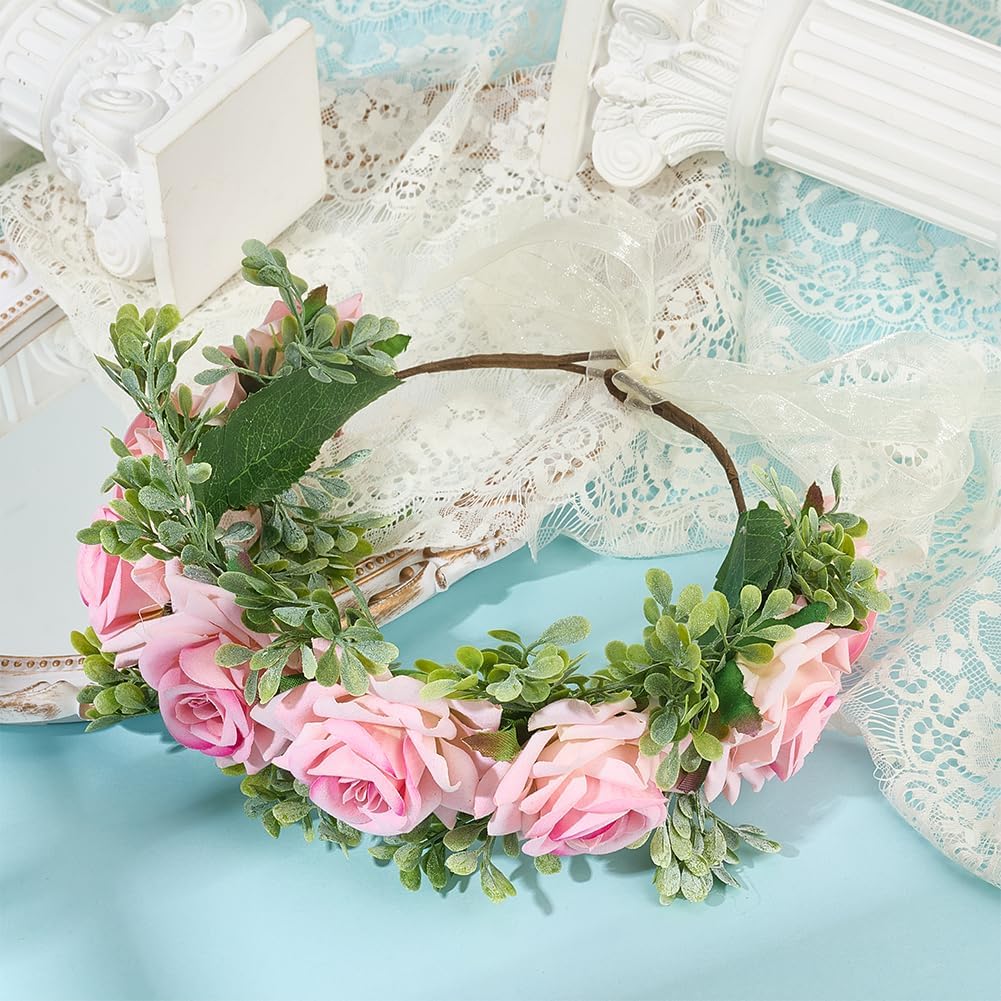 GORGECRAFT dog wedding floral collar close up of blush pink faux roses