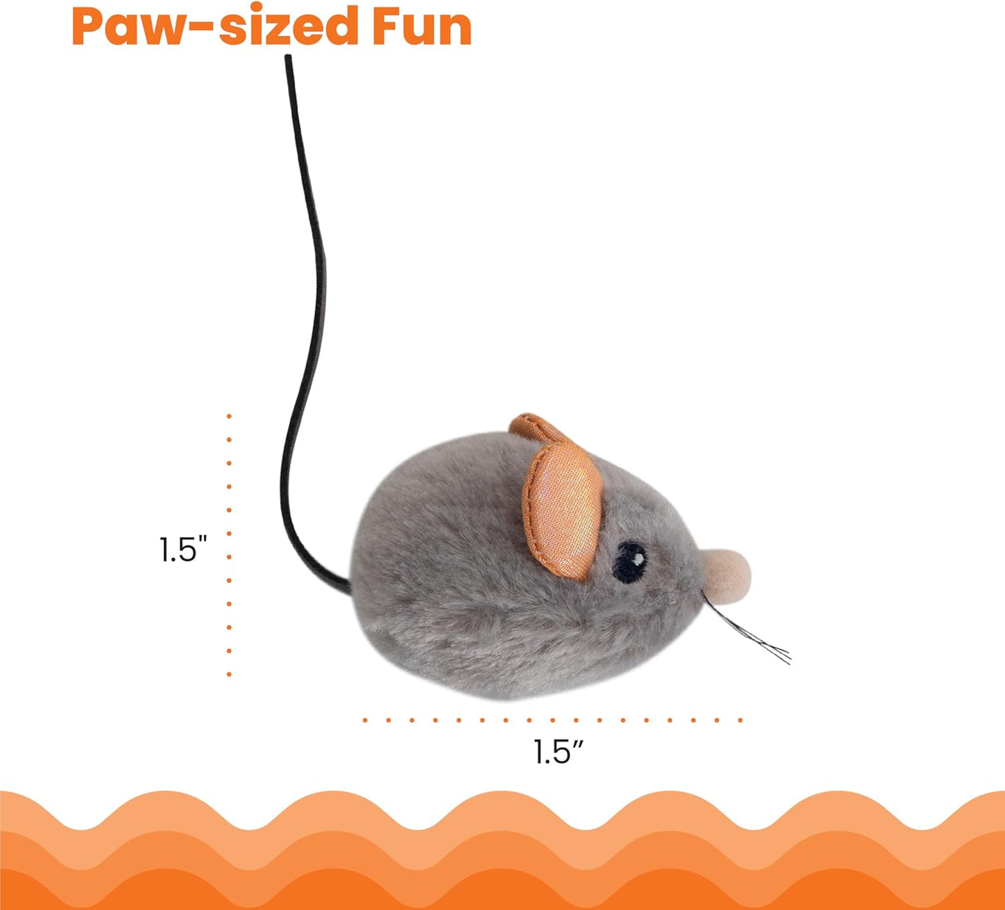 Catstages gray plush mouse toy for kittens and adult cats
