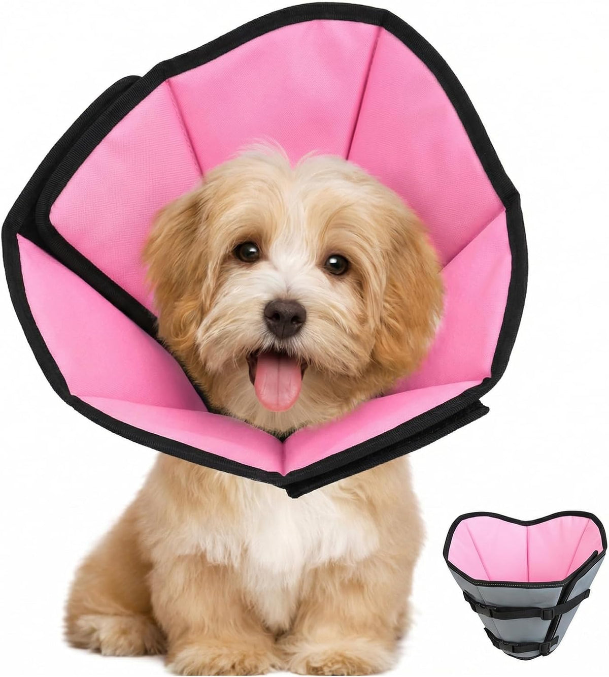 Soft Dog Cone Collar After Surgery: Long Alternative Comfortable Comfy Fabric Recovery Shame Elizabethan Stop Licking Small Medium Large Dogs (Blue, L) - Image 11