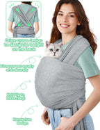 Hands free pet sling showing adjustable strap mechanism