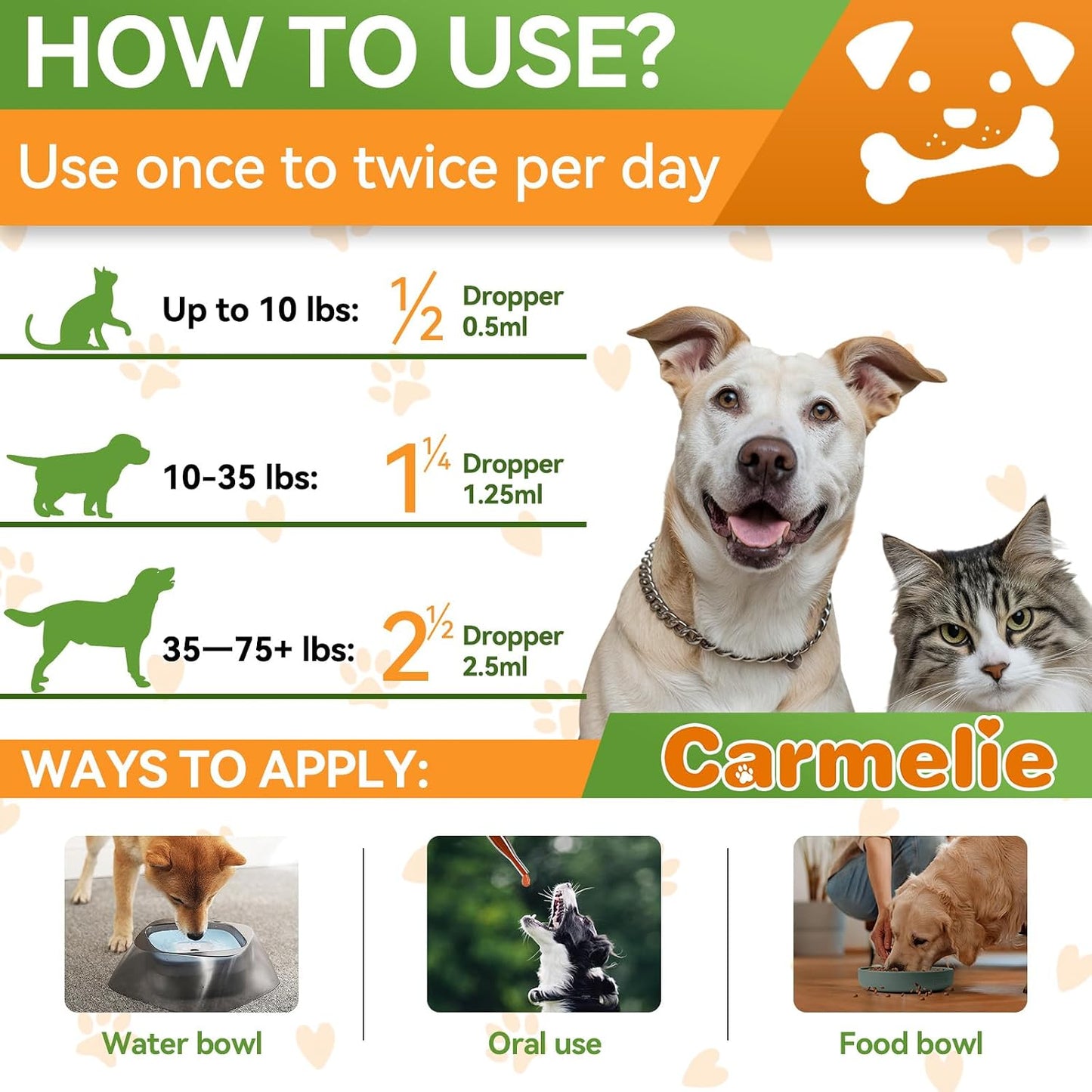 Carmelie cat flea drops bacon flavor lifestyle image with healthy pets