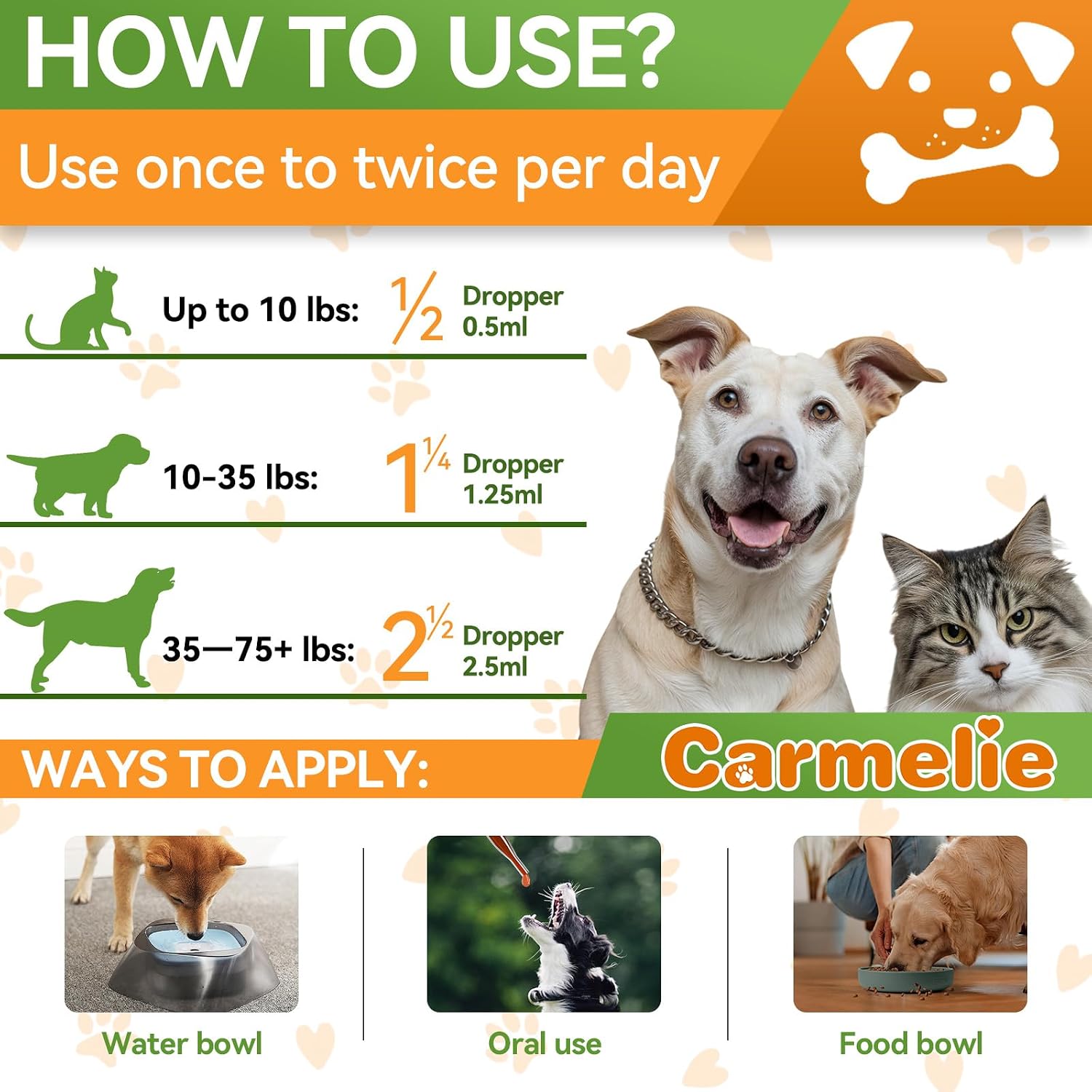Carmelie cat flea drops bacon flavor lifestyle image with healthy pets